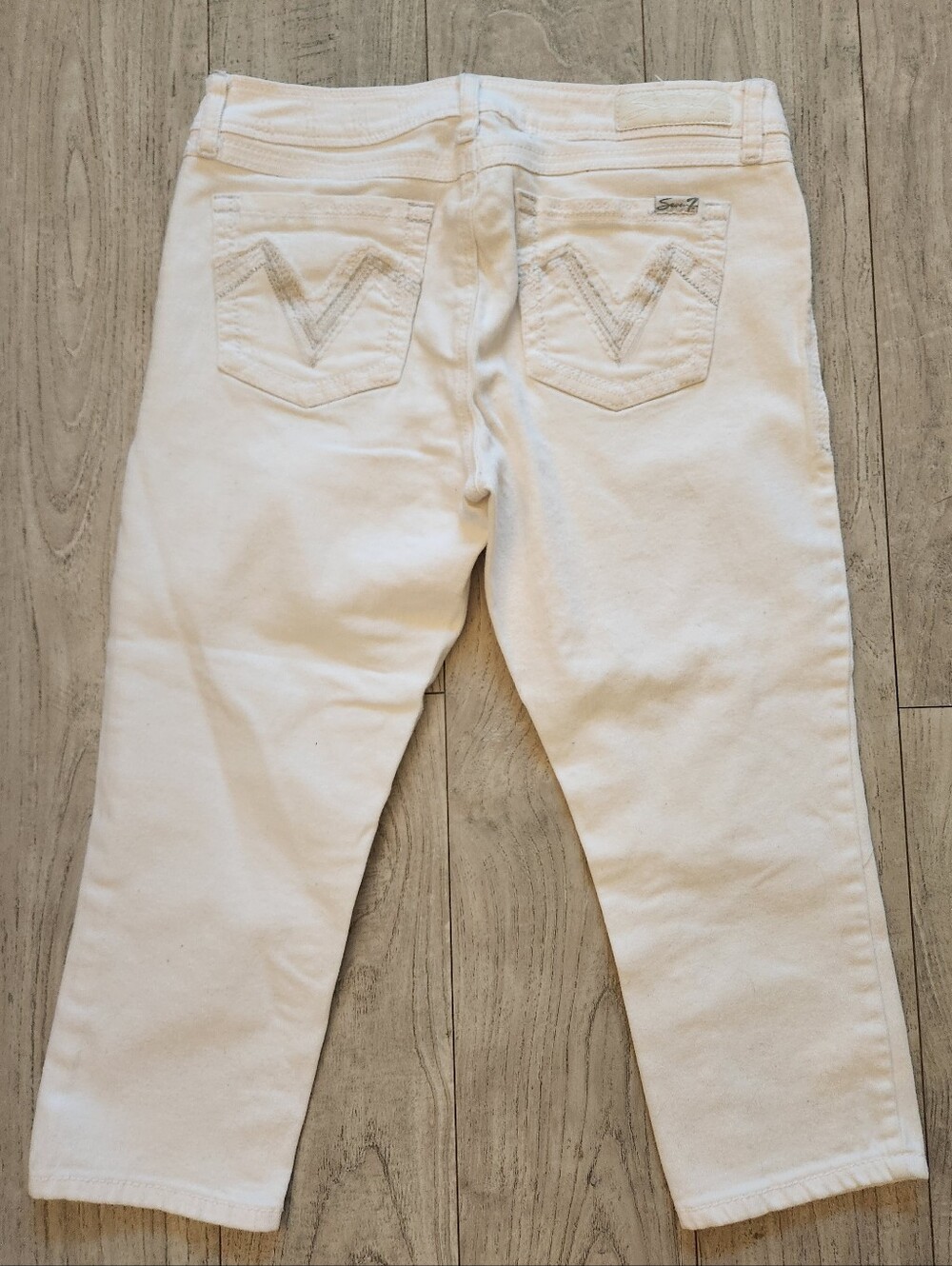 Seven7 Womens White Cropped Ankle Jeans Sz 12